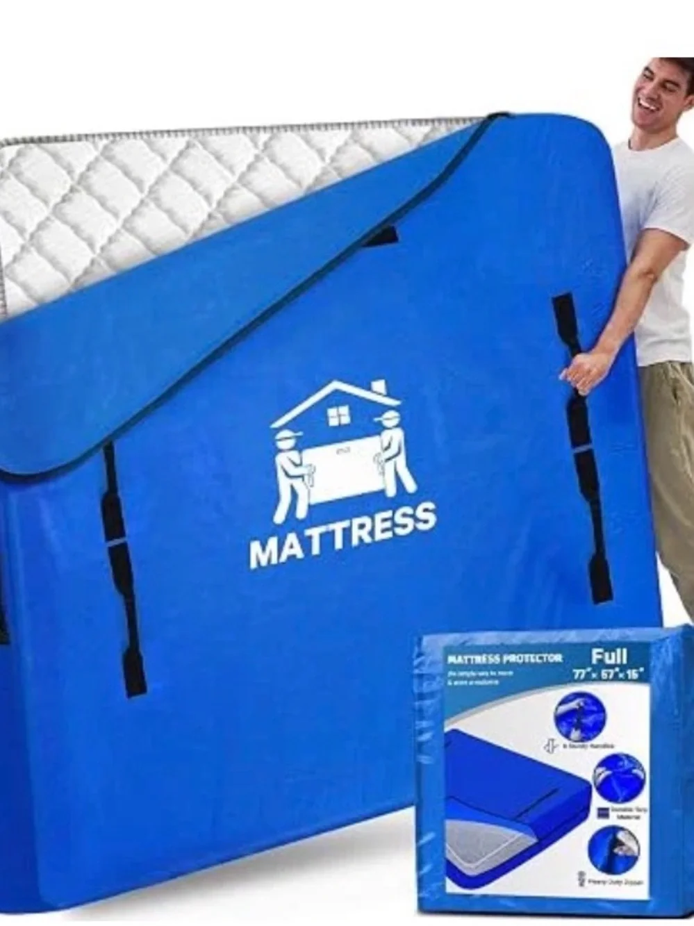 Mattress Storage Bag with Zipper, Reusable Protector for Moving, Full Size New